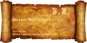 Weiss Márton névjegykártya
