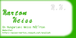 marton weiss business card